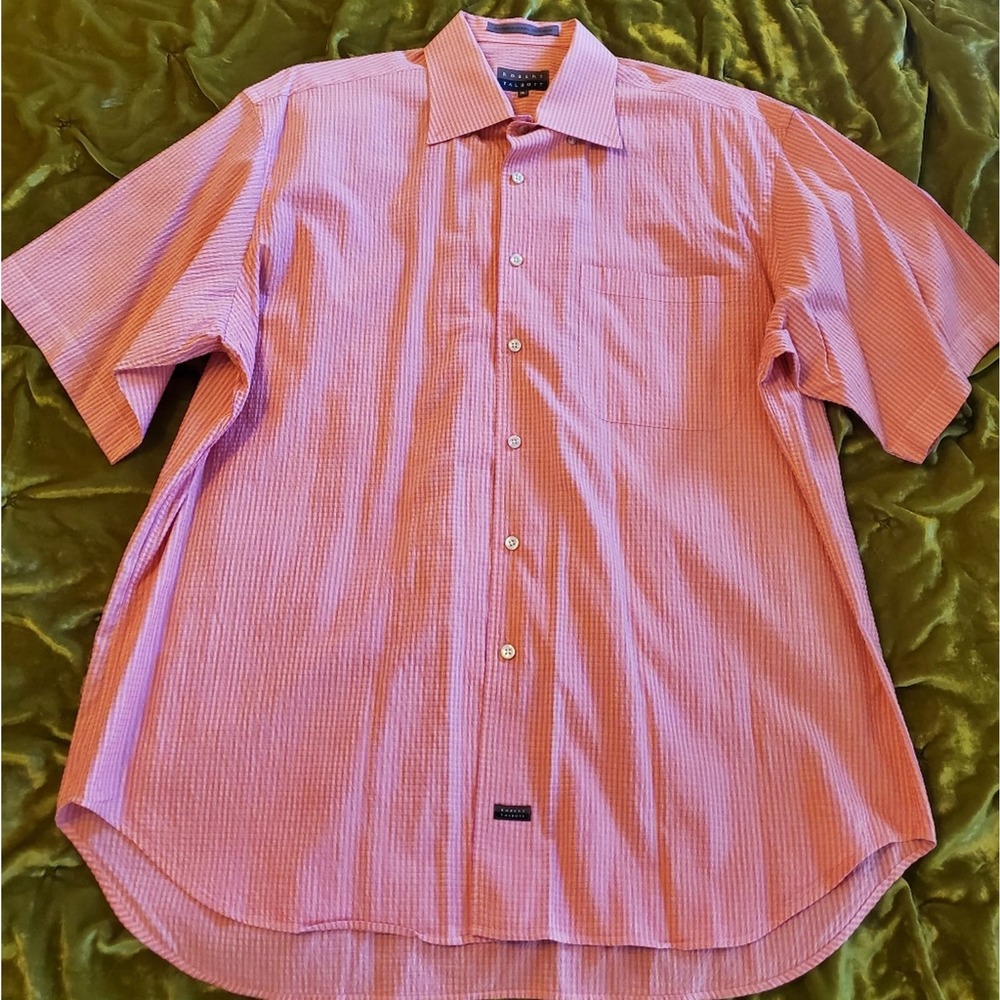Robert Talbott Orange And Pink Button Down Short … - image 3